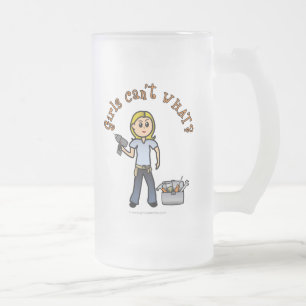 Blonde Do-It-Yourself Diva Frosted Glass Beer Mug