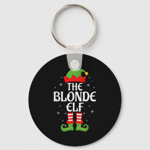 Blonde Elf Xmas Family Matching Elf Squad Christma Key Ring