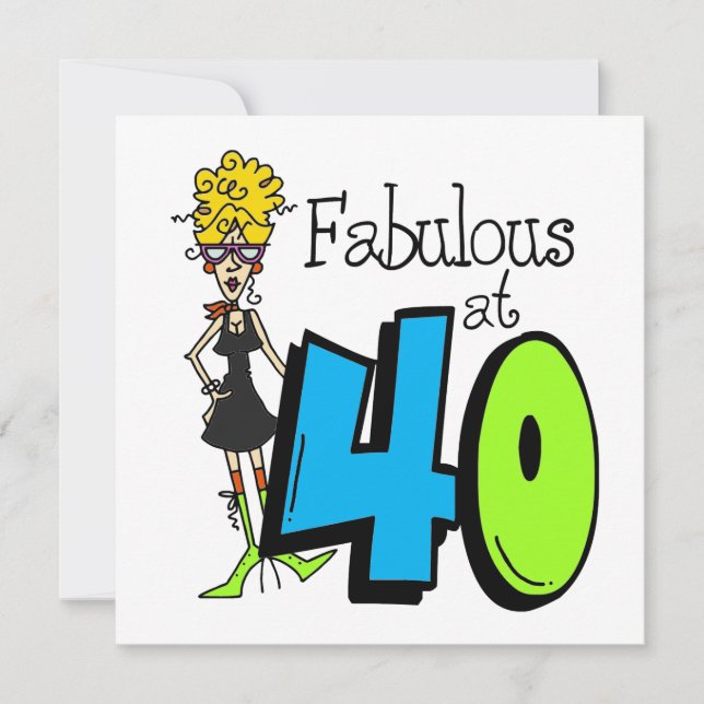Blonde Fabulous at 40 Birthday Card (Front)