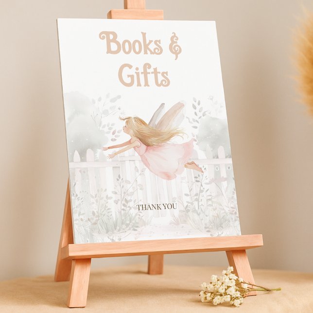 Blonde Fairy Baby Shower Books for Baby Table Sign (Creator Uploaded)