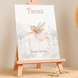 Blonde Fairy Baby Shower Favors Table Sign