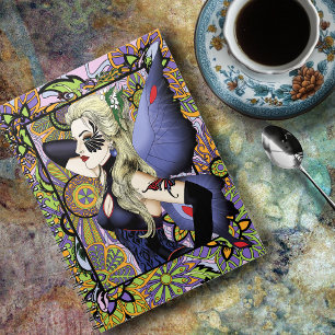 Blonde Fairy Floral Purple Notebook
