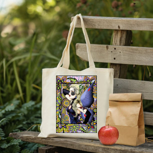 Blonde Fairy Floral Purple Tote Bag