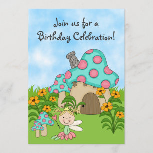 Blonde Fairy Princess and Garden Birthday Invite