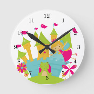 Blonde Fairy Princess Round Clock