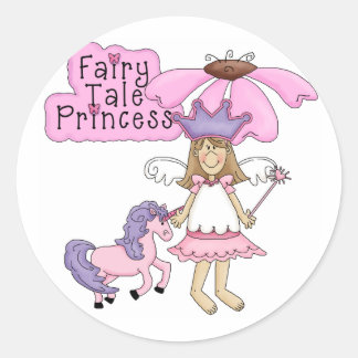 Blonde Fairy Tale Princess Classic Round Sticker