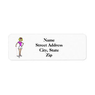 Blonde Female Golfer Return Address Label