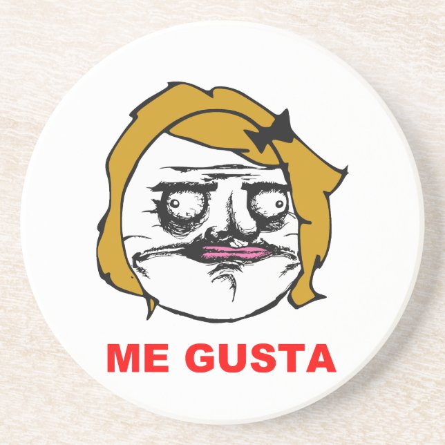 Blonde Female Me Gusta Comic Rage Face Meme Coaster (Front)