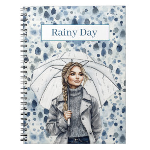 Blonde Female Rainy Day Notebook