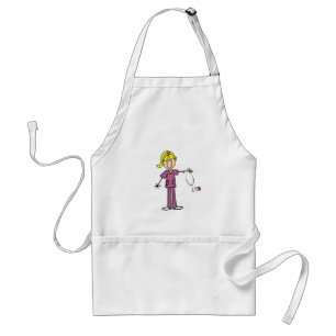 Blonde Female Stick Figure Nurse Standard Apron