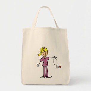 Blonde Female Stick Figure Nurse Tote Bag