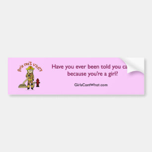 Blonde Firefighter Girl Bumper Sticker