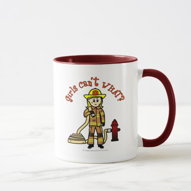 Blonde Firefighter Girl Mug (Right)