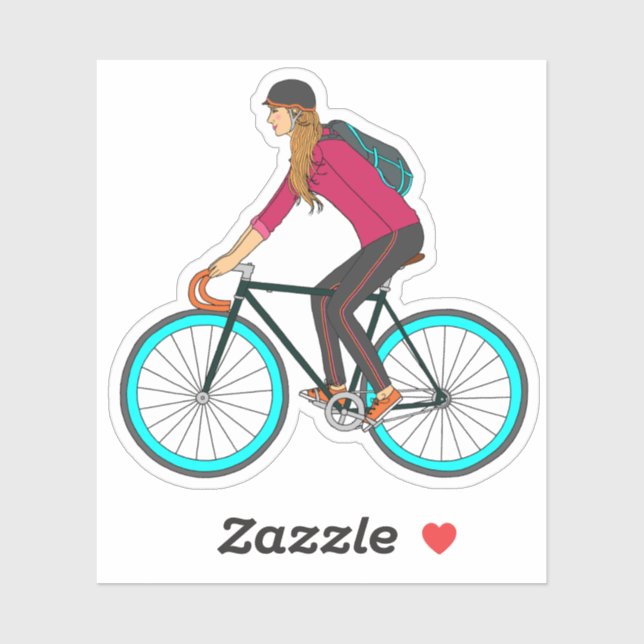 Blonde Fixie Girl Sticker_3x3 (Sheet)