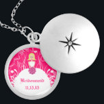 Blonde Fuchsia Wedding Bridesmaid Necklace<br><div class="desc">Keepsake Necklaces Choose either Silver Plated Gold Finish or Sterling Silver Unique Personalised Custom !st Christmas Gift Wedding Keepsake Wedding Party Necklaces - to change background colour - click customise - click edit - choose last tool in drop down menu and choose from one of the colours shown or enter...</div>