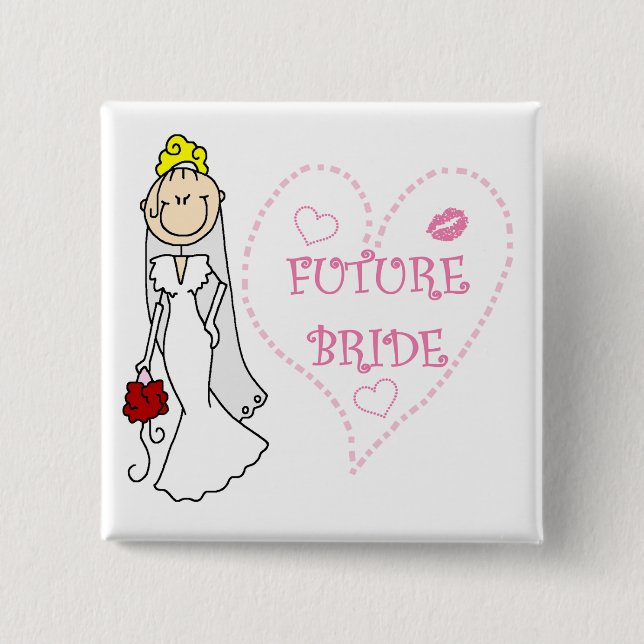 Blonde Future Bride T-shirts and Gifts 15 Cm Square Badge (Front)