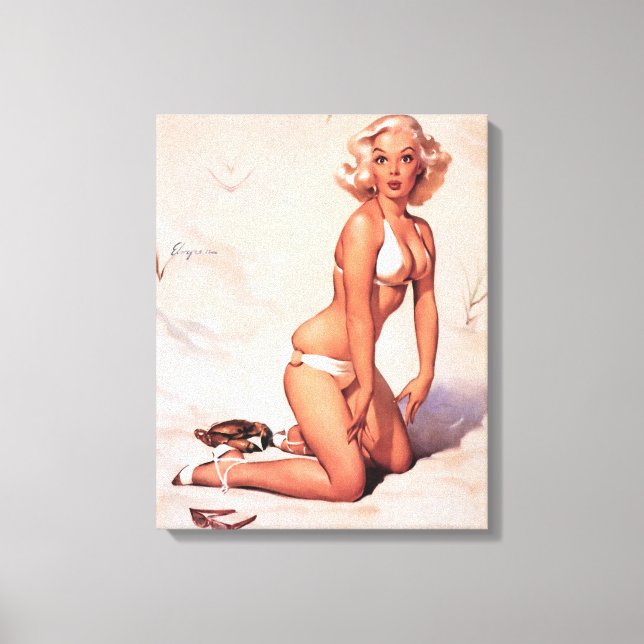 Blonde girl canvas print (Front)