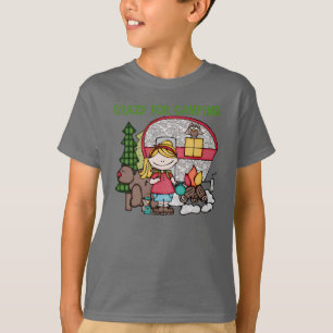 Blonde Girl Crazy For Camping T-Shirt