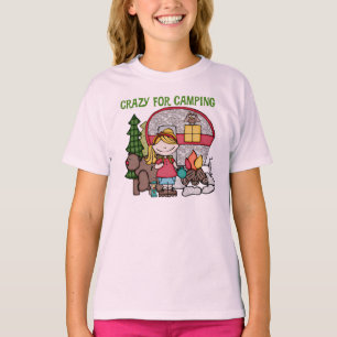 Blonde Girl Crazy For Camping T-Shirt