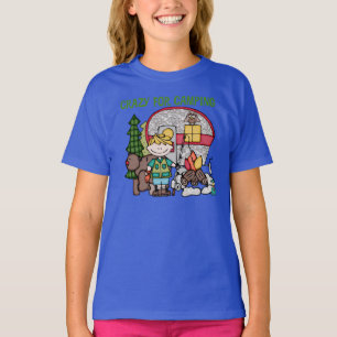 Blonde Girl Crazy For Camping T-Shirt