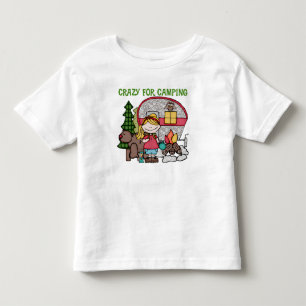 Blonde Girl Crazy For Camping Toddler T-Shirt
