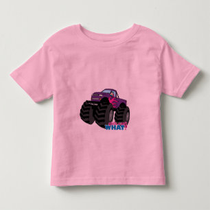 Blonde Girl Driving Purple Monster Truck Toddler T-Shirt