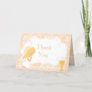 Blonde Girl First Communion 'Thank You' Thank You Card