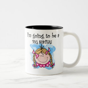 Blonde Girl Future Big Sister Two-Tone Coffee Mug