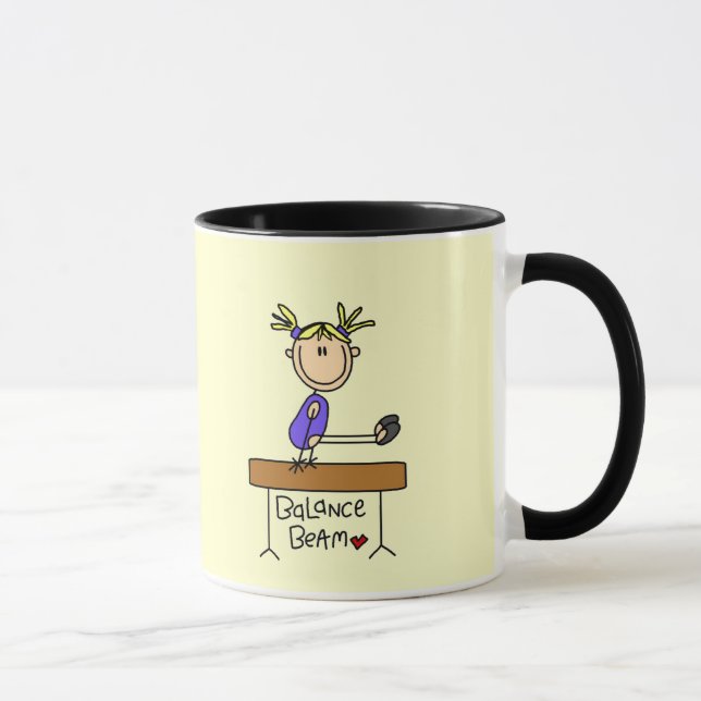 Blonde Girl Gymnast on Beam Tshirts and Gifts Mug (Right)