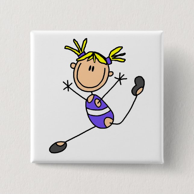 Blonde Girl Gymnast Tshirts and Gifts 15 Cm Square Badge (Front)