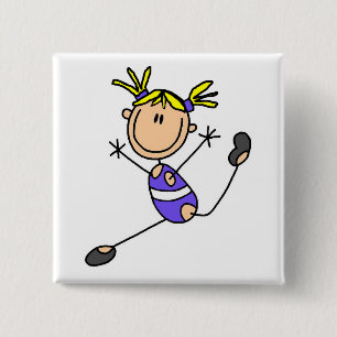 Blonde Girl Gymnast Tshirts and Gifts 15 Cm Square Badge