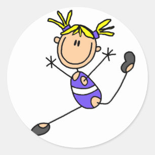 Blonde Girl Gymnast Tshirts and Gifts Classic Round Sticker
