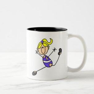 Blonde Girl Gymnast Two-Tone Coffee Mug