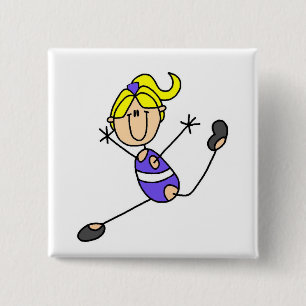 Blonde Girl Gymnastics T-shirts and Gifts 15 Cm Square Badge