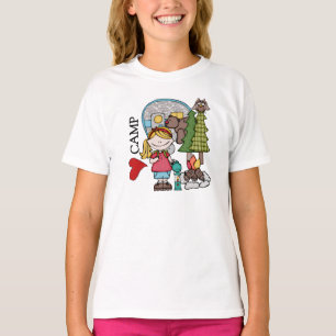 Blonde Girl I Love Camp Camping Recreation T-shirt