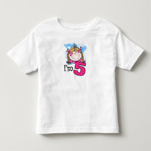 Blonde Girl I'm Five Toddler T-Shirt