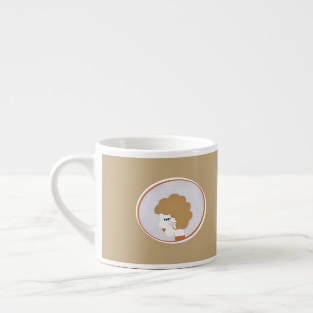 Blonde Girl in the Mirror Espresso Cup (Left)