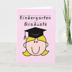 Blonde Girl Kindergarten Graduate Card