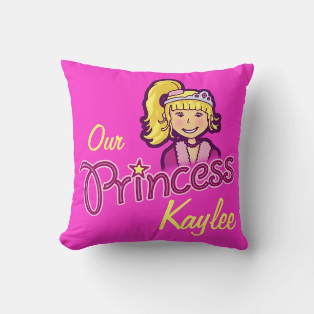 Blonde girl little star princess name pillow (Front)