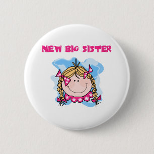 Blonde Girl New Big Sister 6 Cm Round Badge