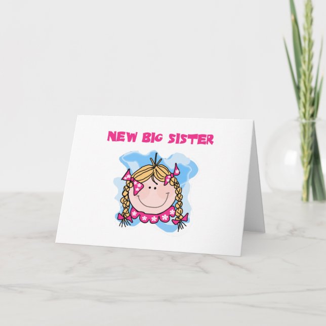 Blonde Girl New Big Sister Card (Front)
