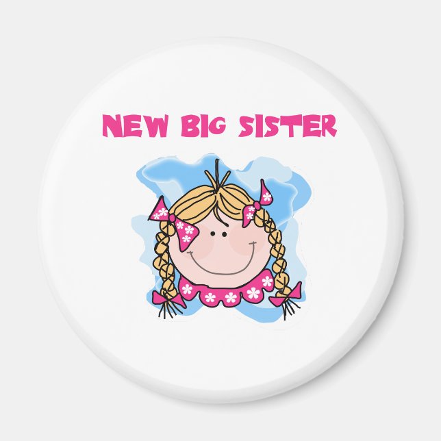 Blonde Girl New Big Sister Magnet (Front)