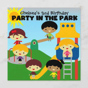 Blonde Girl Party in the Park Invite