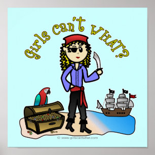 Blonde Girl Pirate Poster