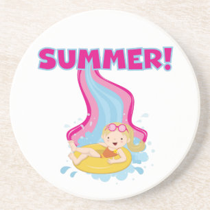 Blonde Girl Summer Coaster