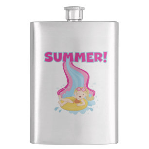Blonde Girl Summer Hip Flask