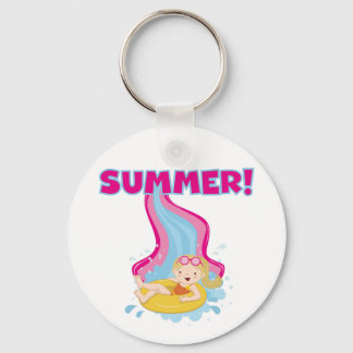 Blonde Girl Summer Key Ring