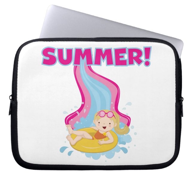 Blonde Girl Summer Laptop Sleeve (Front)