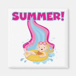 Blonde Girl Summer Magnet