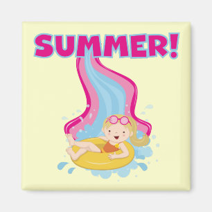 Blonde Girl Summer Magnet